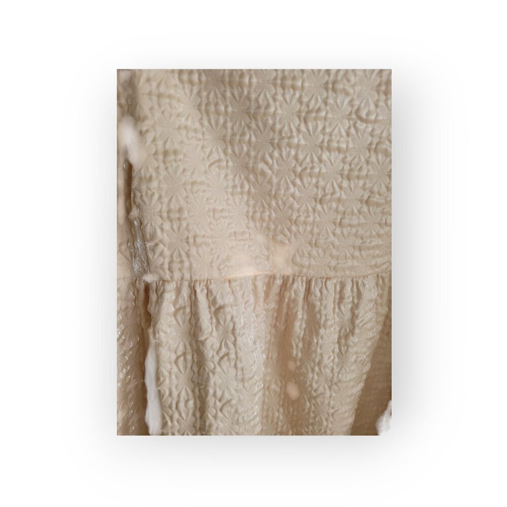 Kika Vargas x Target Cream Fairycore Midi Dress Empire Waist Size 1X Textured - Picture 7 of 13